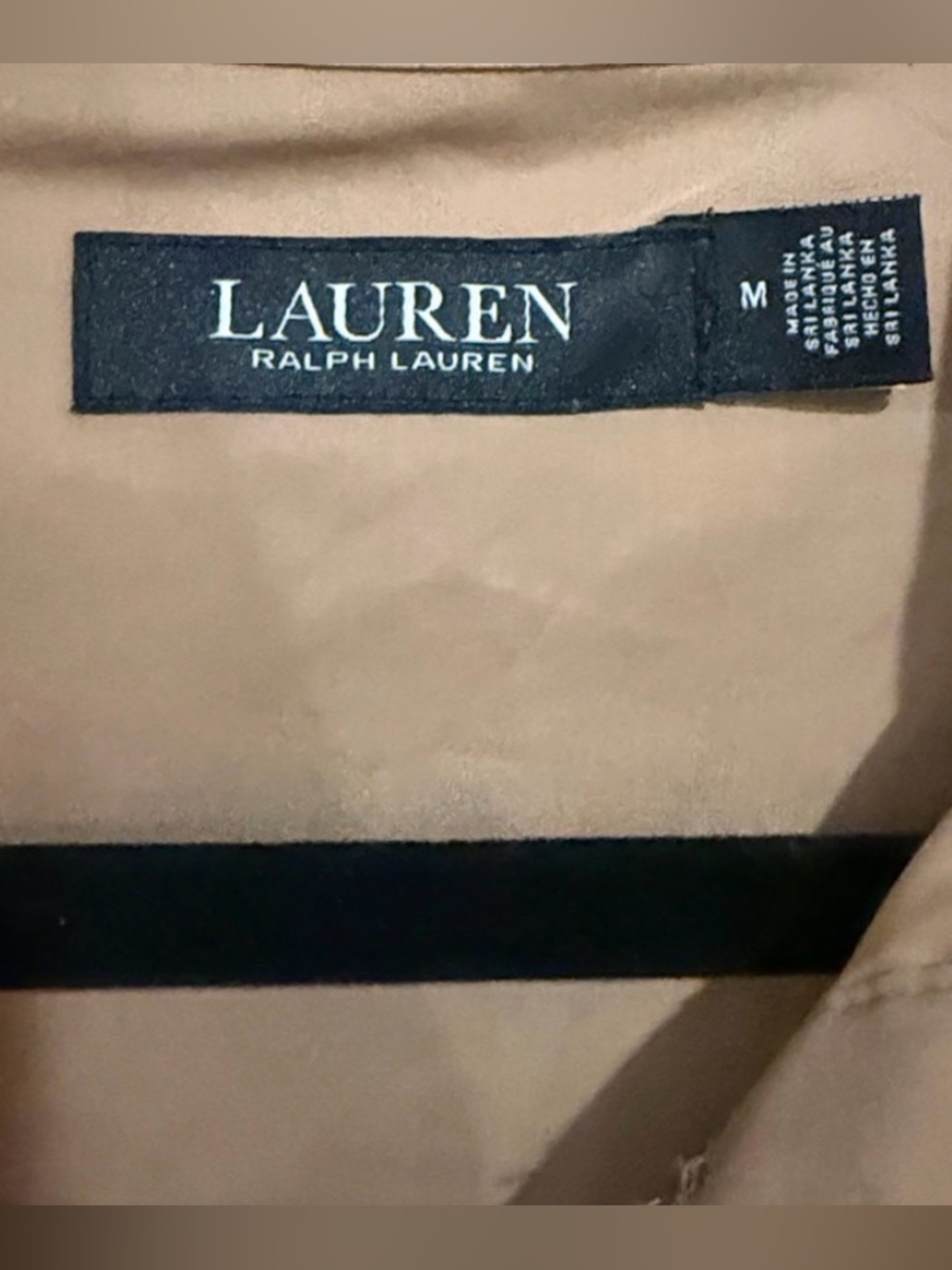Lauren Ralph Lauren Tan Button-Front Twist Waist Shirt - Picture 3 of 5